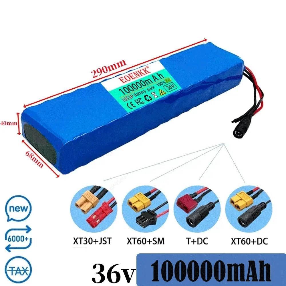 10S3P 36V 100Ah 18650 Rechargeable Lithium Battery Pack 1000W Power - VirtuousWares.Store