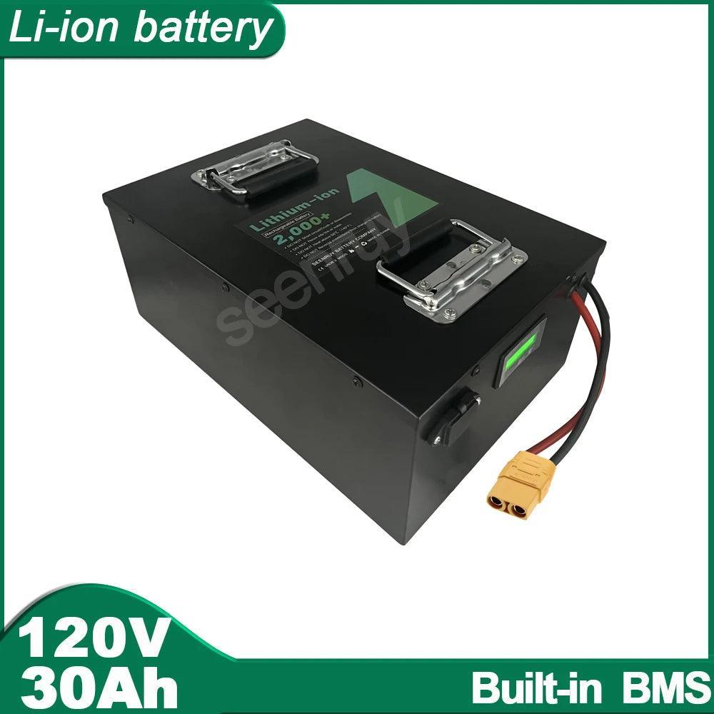 120V 30Ah Li ion With Charger 32S Lithium Polymer Battery Pack For - VirtuousWares.Store