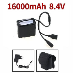16000mAh 8.4V 18650 Battery Pack Bike Light Battery 6*18650 Lithium - VirtuousWares.Store