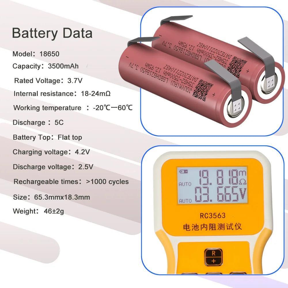 18650 Battery HG2 3500mAh 3.7V Li-Ion High Current Rechargeable Power - VirtuousWares.Store