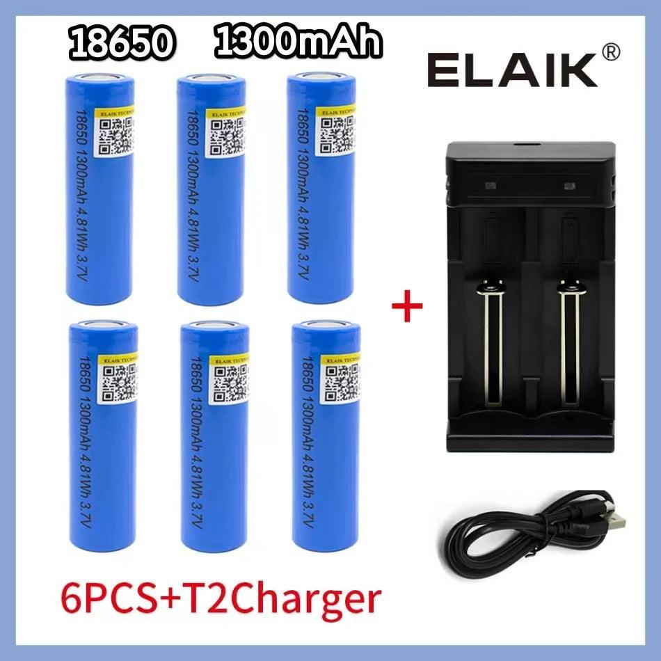 18650 Battery Rechargeable Battery 3.7V 18650 1300mAh Capacity Li-ion - VirtuousWares.Store