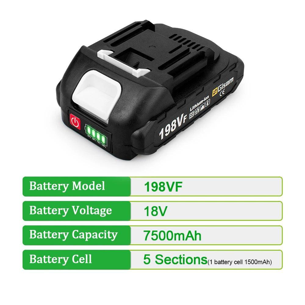 18V Rechargeable Lithium Ion Battery 22500mAh 15000mAh Lithium Battery With Battery indicator For Makita Power Tools Battery - VirtuousWares.Store