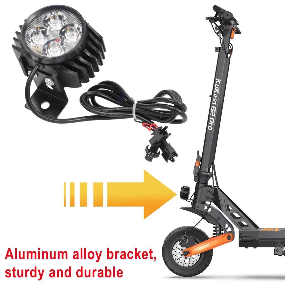 2 In 1 Led Headlights 12-80V Front Lamp Light With Horn For Kugoo M4 Pro Electric Kick Scooter Night Safety Front Light Lamp Par - VirtuousWares.Store