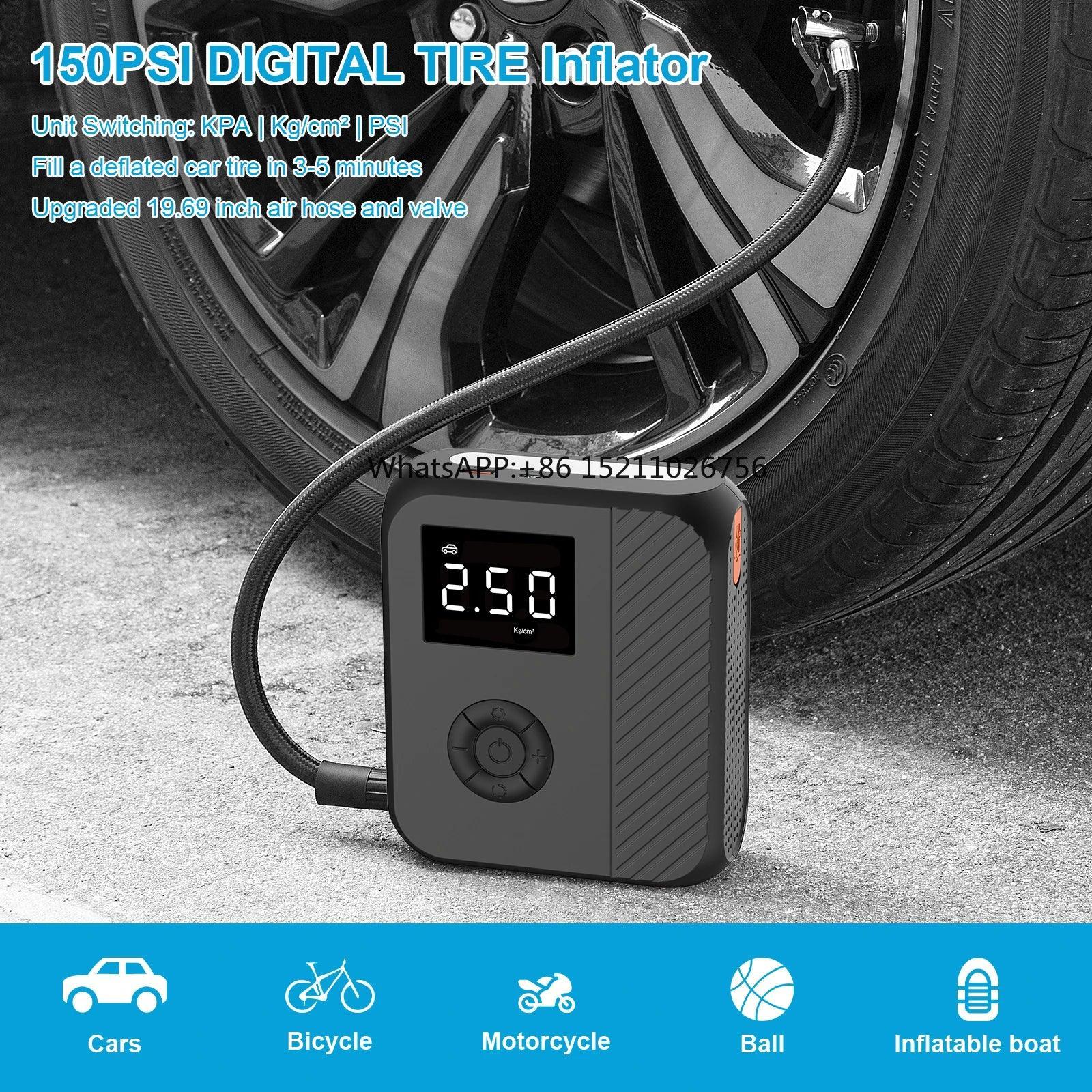 2 in 1 Portable Electric Tire Inflator Pump Power Bank Car Air - VirtuousWares:Global