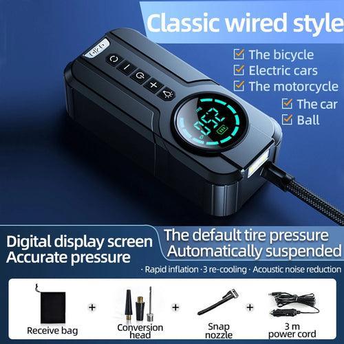 2 In 1 Wireless Portable Car Air Pump Power Bank Air Compressor Auto - VirtuousWares:Global
