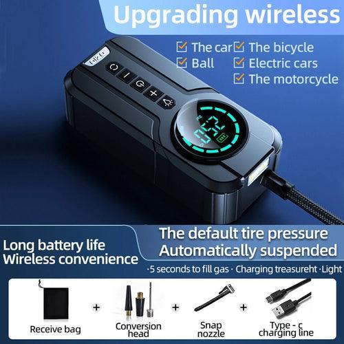 2 In 1 Wireless Portable Car Air Pump Power Bank Air Compressor Auto - VirtuousWares:Global