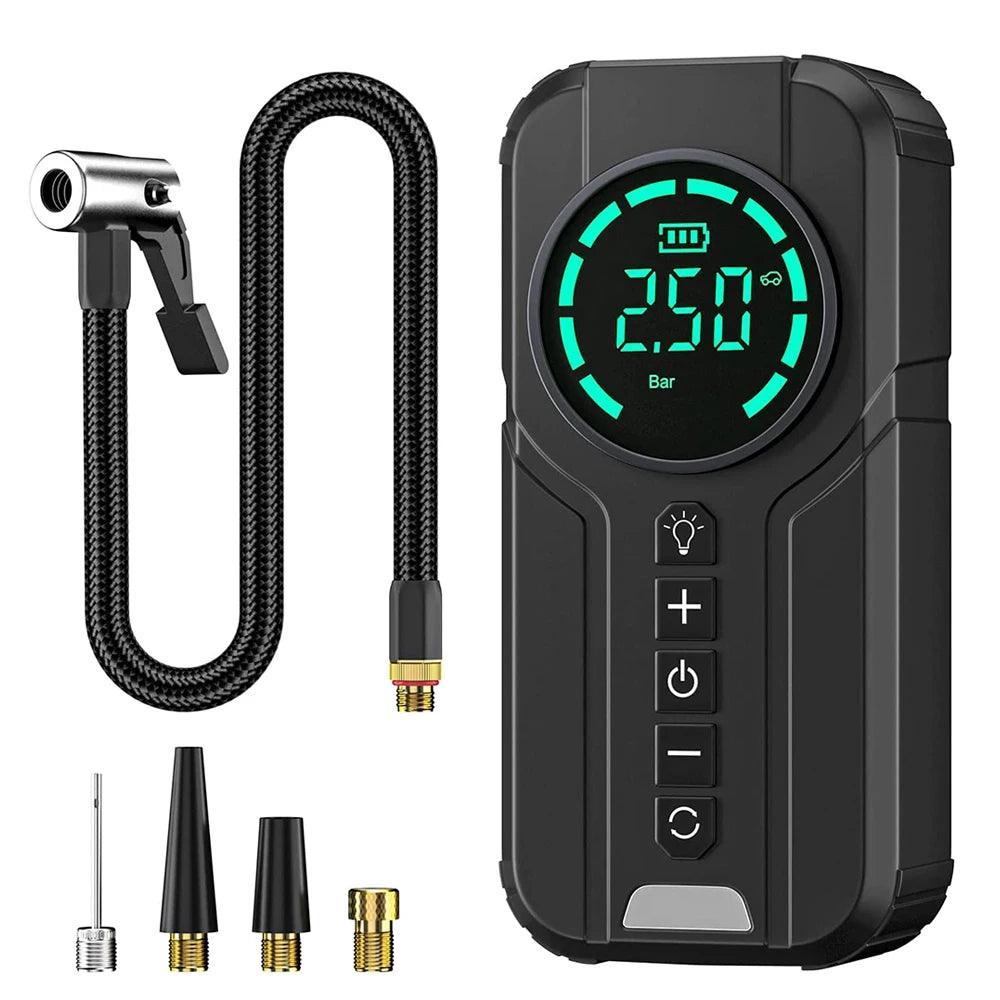 2 In 1 Wireless Portable Car Air Pump Power Bank Air Compressor Auto - VirtuousWares.Store