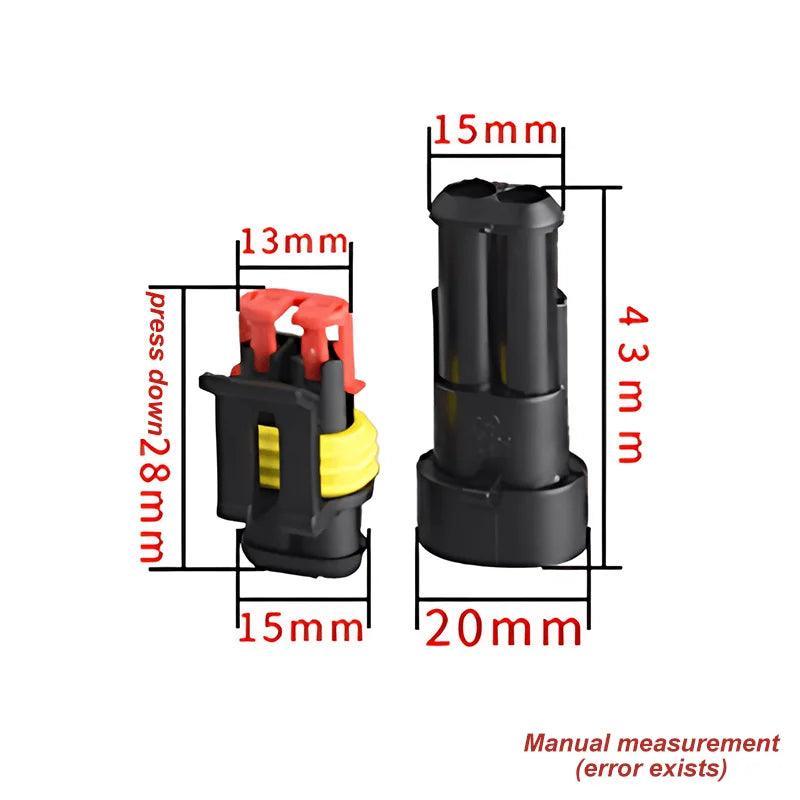 2 Pin Way Plug Waterproof Automotive Car Wire Electrical Connectors - VirtuousWares.Store