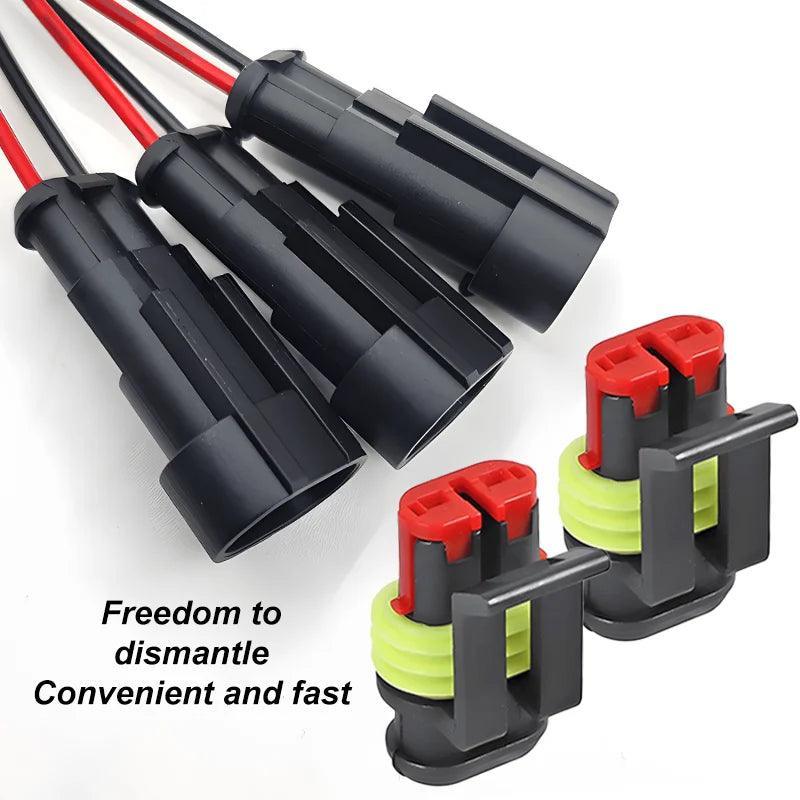 2 Pin Way Plug Waterproof Automotive Car Wire Electrical Connectors - VirtuousWares.Store