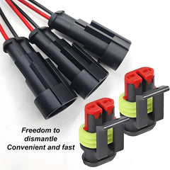 2 Pin Way Plug Waterproof Automotive Car Wire Electrical Connectors - VirtuousWares.Store