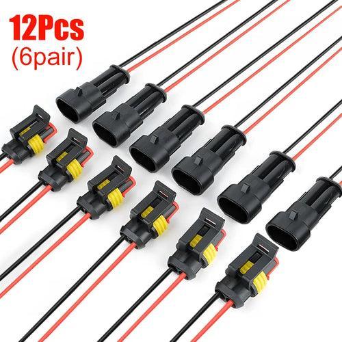 2 Pin Way Plug Waterproof Automotive Car Wire Electrical Connectors - VirtuousWares.Store