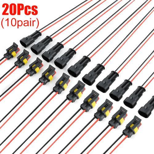2 Pin Way Plug Waterproof Automotive Car Wire Electrical Connectors - VirtuousWares.Store