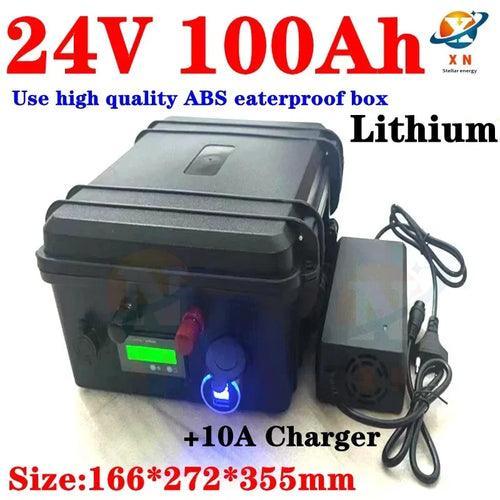 24V 100AH Lithium ion battery 24V waterproof Li-polymer for 1500W - VirtuousWares.Store