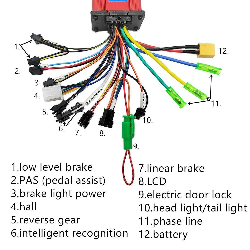 24V 36V 48V 60V 250W 350W Waterproof LCD Display Panel Electric Bicycle Scooter Brushless Controller With LCD Display - VirtuousWares.Store