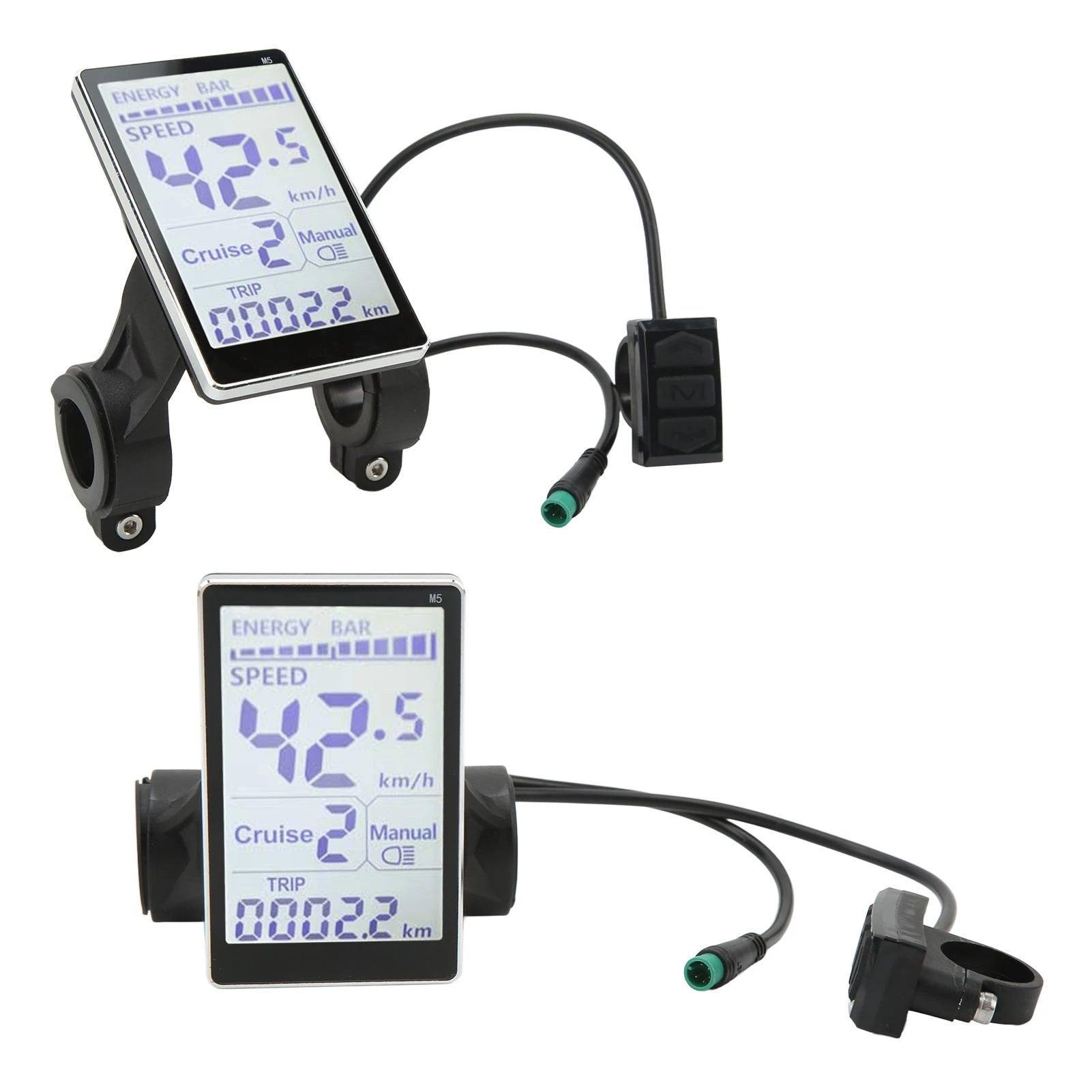 24V 36V 48V 60V Universal Electric Bike LCD Meter 5 Pin E-Scooter M5 LCD Panel Screen for 31.8 22.2mm Electric Bikes - VirtuousWares.Store