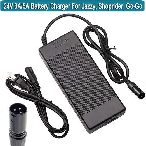 24V 3A 5A Battery Charger for Wheelchairs Jazzy Power Chair Pride - VirtuousWares.Store