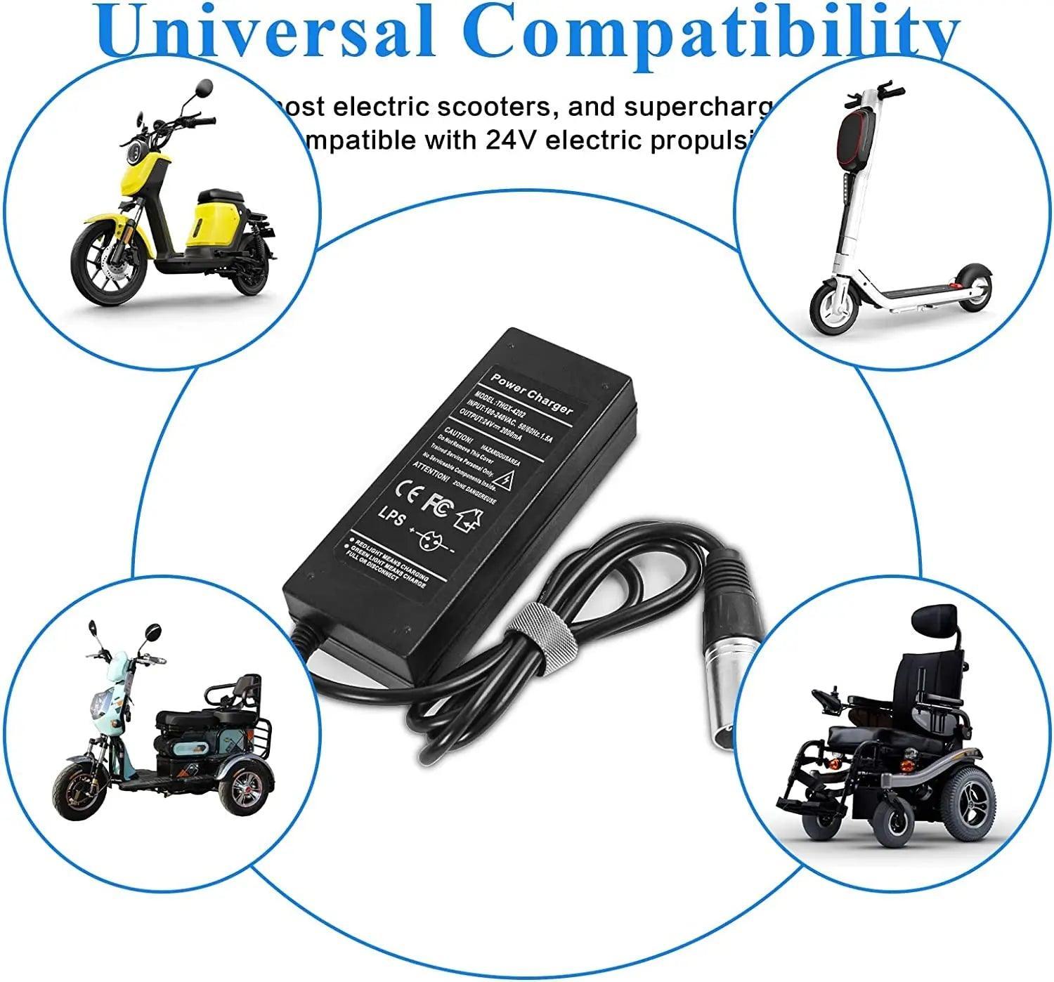 24V 3A 5A Battery Charger for Wheelchairs Jazzy Power Chair Pride - VirtuousWares.Store