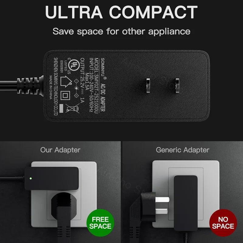 25.2V 1A Charger for Ninebot by Segway Zing E8 E10 E12 C8 C9 C10 C20 - VirtuousWares.Store