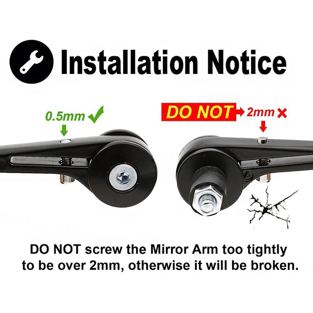 2x 7/8" 20mm Motorcycle Rear View Mirrors Anti-Glare HD Motorbike - VirtuousWares.Store