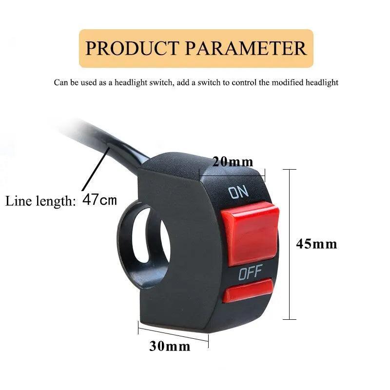 2X Universal Motorcycle Light Switch Connector ON OFF Handlebar - VirtuousWares.Store