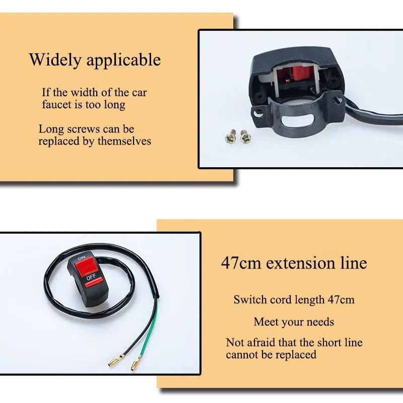 2X Universal Motorcycle Light Switch Connector ON OFF Handlebar - VirtuousWares.Store