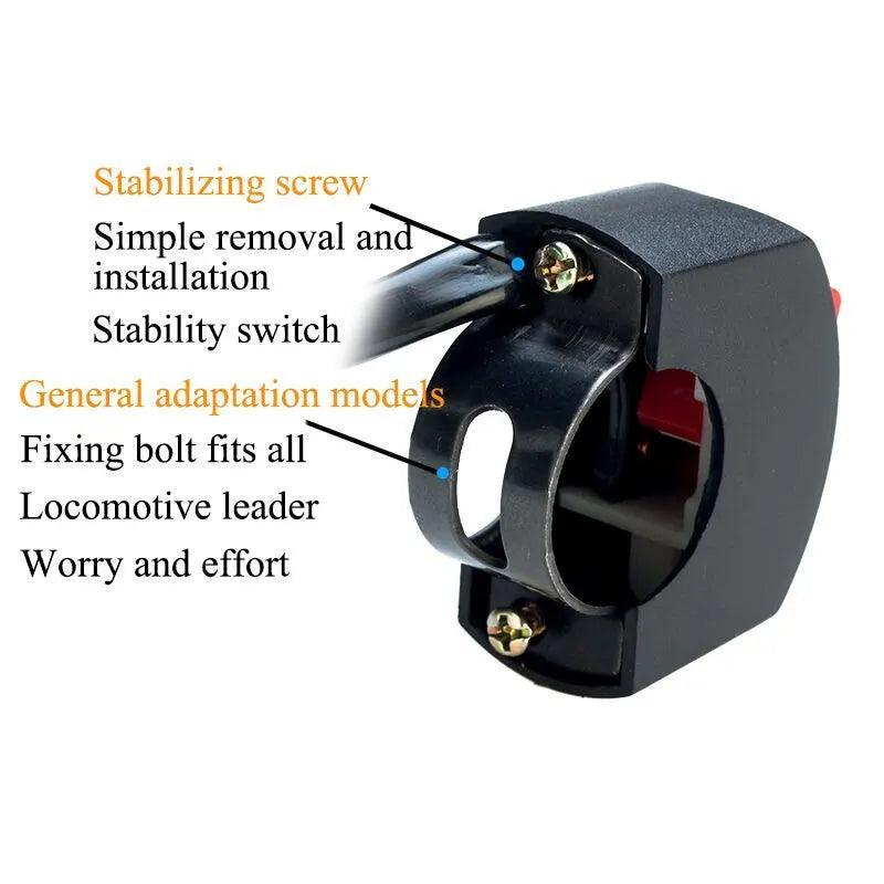 2X Universal Motorcycle Light Switch Connector ON OFF Handlebar - VirtuousWares.Store