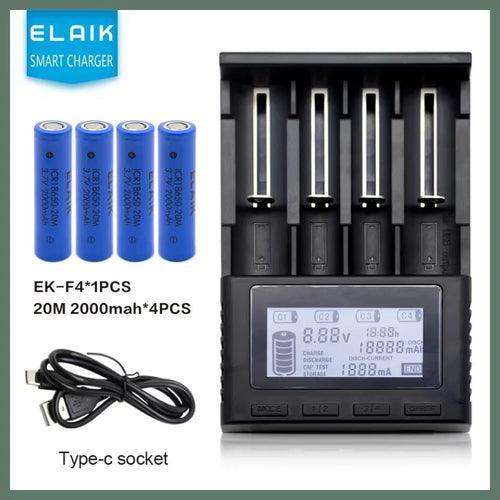 3.7V 2000mah 18650 Battery ELAIK 20M ICR18650 10A Lithium Ion Battery - VirtuousWares.Store