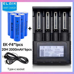 3.7V 2000mah 18650 Battery ELAIK 20M ICR18650 10A Lithium Ion Battery - VirtuousWares.Store