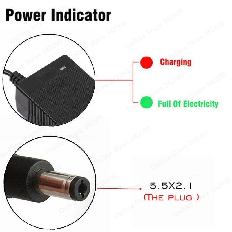 36V 2A Electric Bike battery charger 42V 2A Charger Lithium Li-ion - VirtuousWares.Store