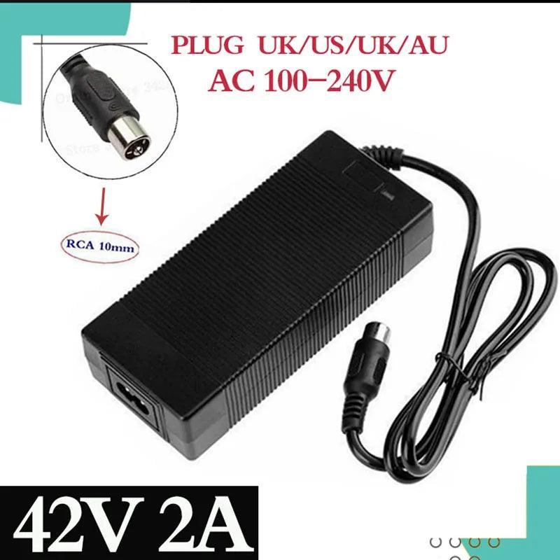36V Charger Output 42V 2A Powerboard Lithium Battery Charge with RCA10MM Connector - VirtuousWares.Store