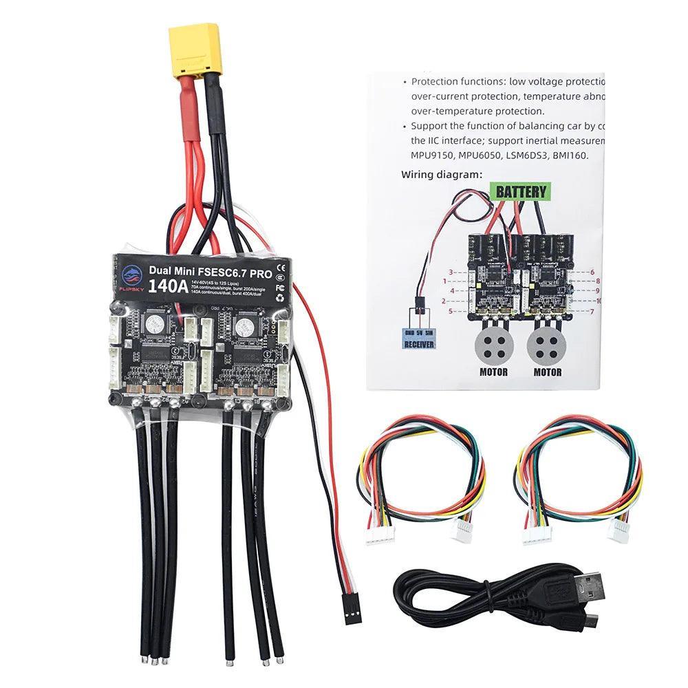 4-12S Electric Speed Controller FLIPSKY Dual Mini FSESC6.7 PRO 140A - VirtuousWares.Store