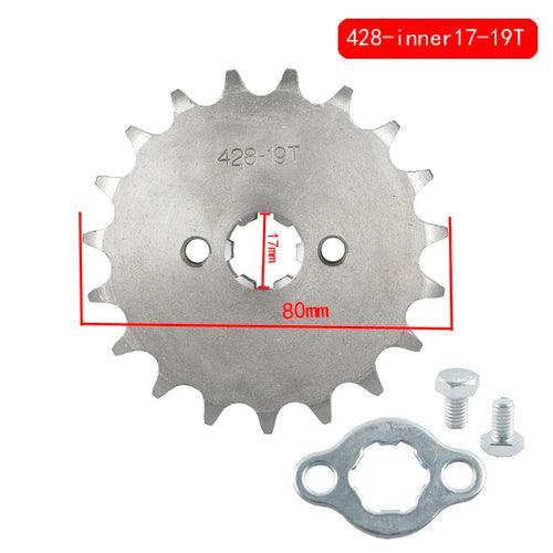 428# 17mm 10-19T Tooth Front Engine Sprocket for 50-160cc Orion Apollo - VirtuousWares.Store