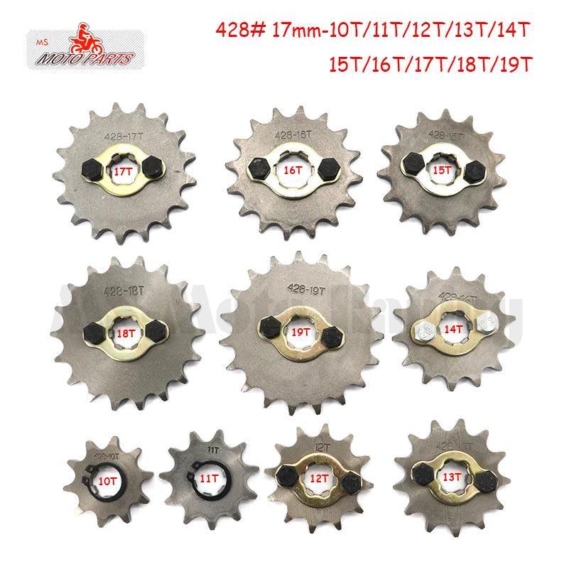 428# 17mm 10-19T Tooth Front Engine Sprocket for 50-160cc Orion Apollo - VirtuousWares.Store