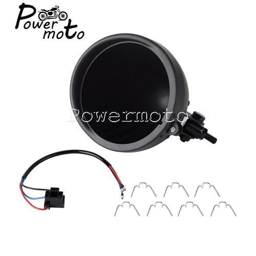 5.75 inch Motorcycle Steel Headlight Housing Bucket Lighthouse Shell - VirtuousWares.Store