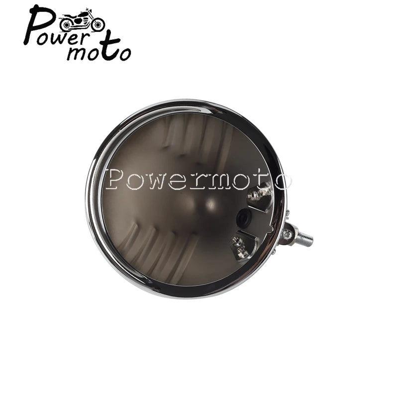 5.75 inch Motorcycle Steel Headlight Housing Bucket Lighthouse Shell - VirtuousWares.Store