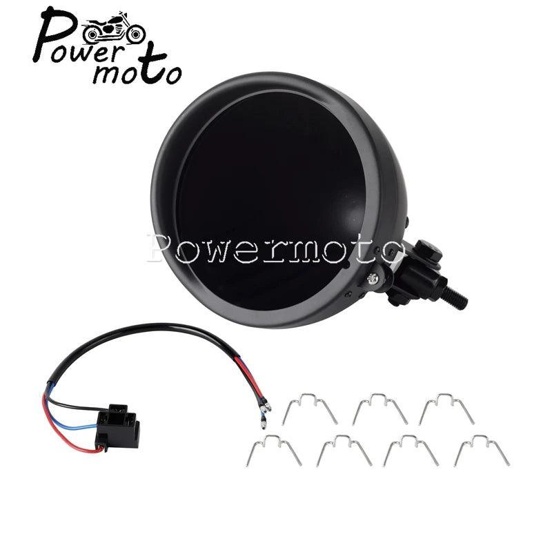 5.75 inch Motorcycle Steel Headlight Housing Bucket Lighthouse Shell - VirtuousWares.Store