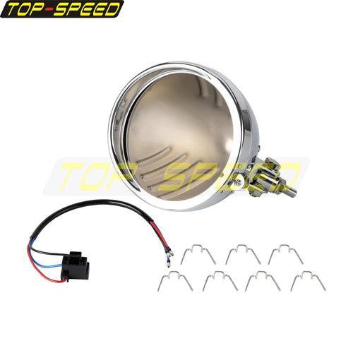 5.75" Universal Motorcycle Headlamp Housing Round Headlight Mount - VirtuousWares.Store