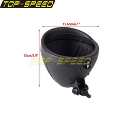 5.75" Universal Motorcycle Headlamp Housing Round Headlight Mount - VirtuousWares.Store