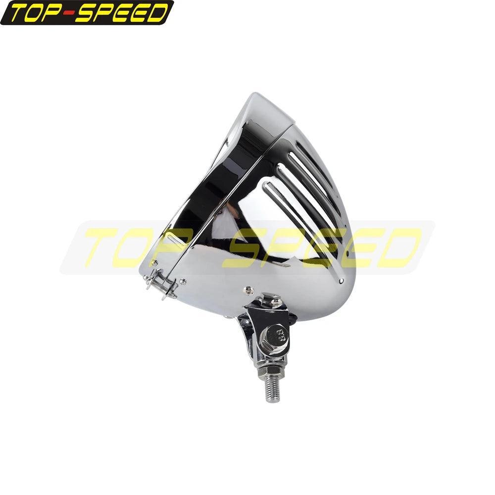 5.75" Universal Motorcycle Headlamp Housing Round Headlight Mount - VirtuousWares.Store