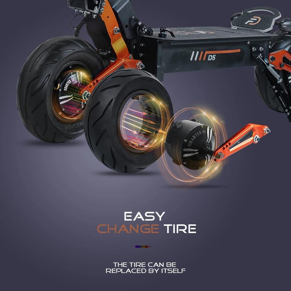 5000W Dual Motor Electric Scooter 48V 35AH Detachable Battery 120KM Long Range 12 Inch Demolition Tire Escooter for Adults - VirtuousWares.Store
