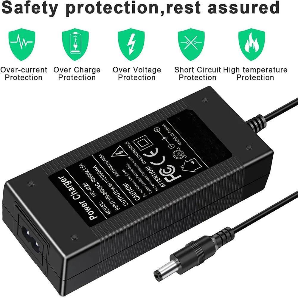 54.6V 2A Electric Scooter Charger, Replacement Power Supply Adapter - VirtuousWares.Store