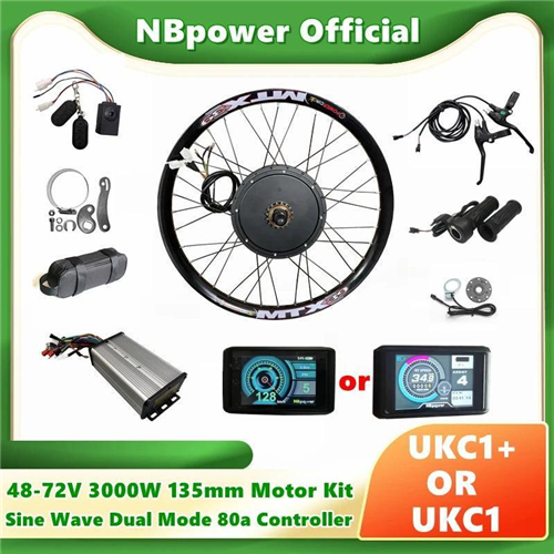 US Freeshipping NBpower 135mm Dropout 90km/h Max Speed Electric Bike Motor Wheel kit 48-72V 3000w EBike Hub Motor Conversion Kit