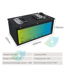 60V 80Ah Lithium Battery Pack with BMS Li Ion for Electric Bicycle - VirtuousWares.Store