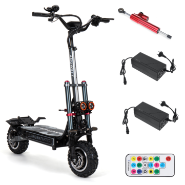 [USA DIRECT] ANGWATT T1 Electric Scooter 60V 35Ah 6000W (2*3000W) Dual Motor 11inch Off-Road Electric Scooter Steering Damper Electric Scooter 80-105km Mileage 200kg Max Load USA Plug