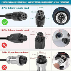 63V 2A 4 Prong Scooter Charger for Ninebot S/Mini PRO/Mini lite / L8 / - VirtuousWares.Store