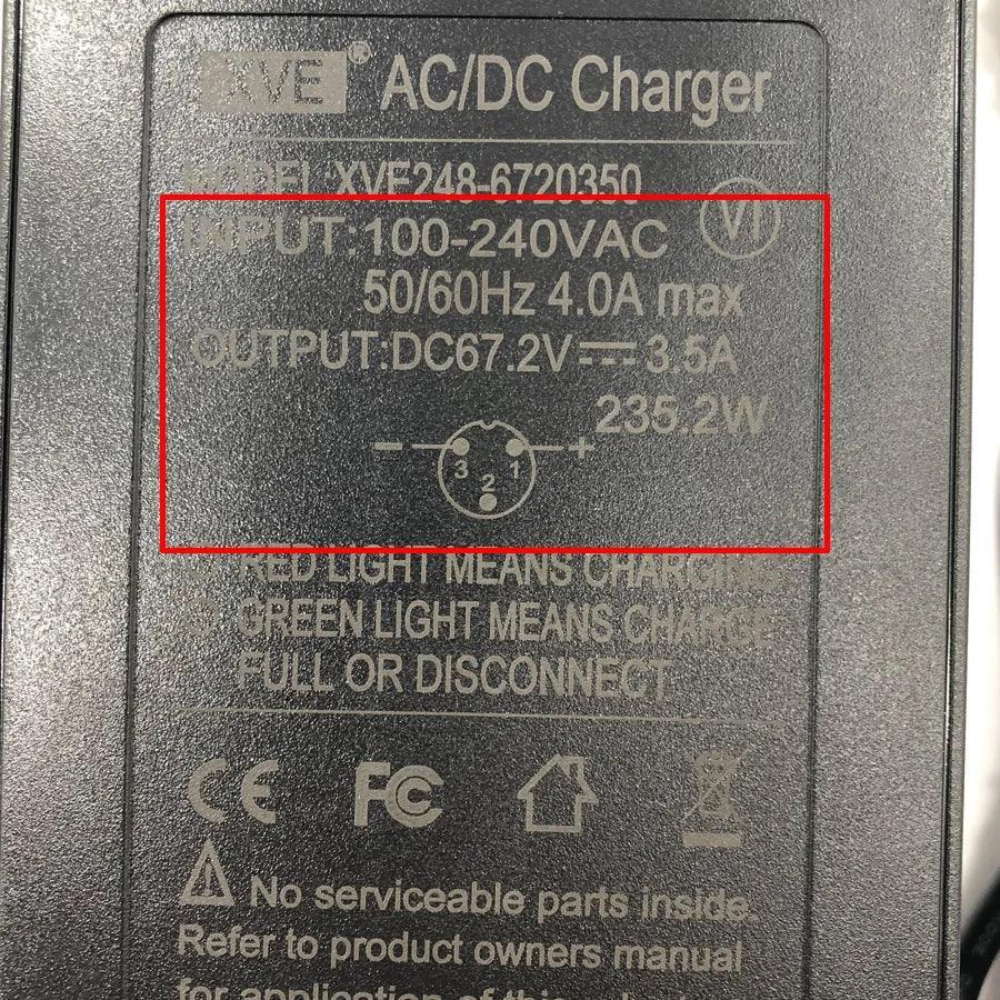67.2V 3.5A Fast Charger Quick Charging for 60V Kaabo Electric Scooter - VirtuousWares.Store