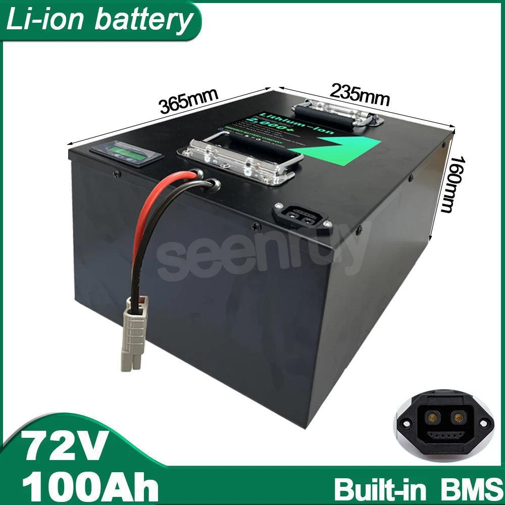 72V 100Ah Li-ion With Charger Lithium Polymer Battery Perfect For - VirtuousWares.Store