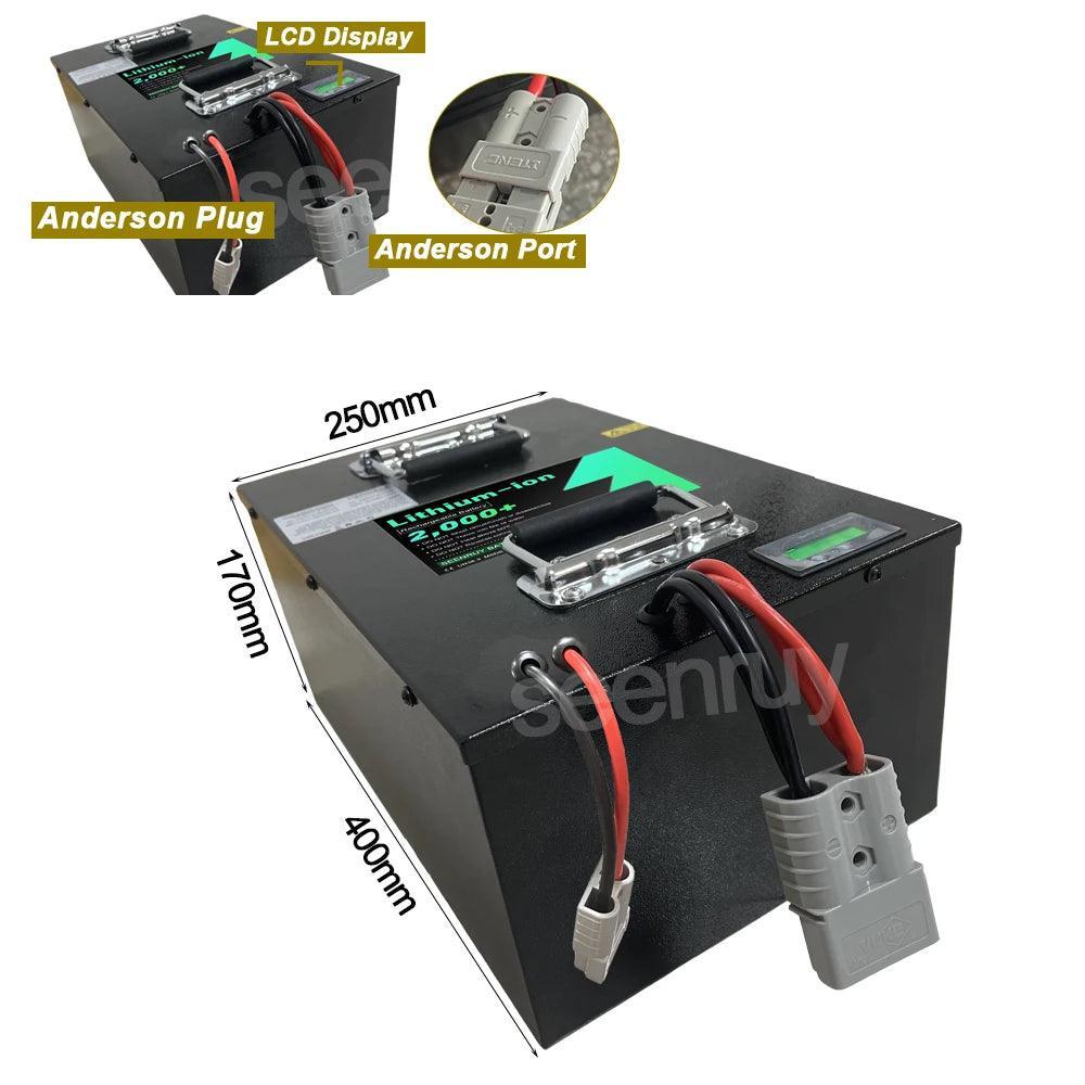 72V 110Ah Li-ion With Charger 100A 220A 340A Lithium Polymer Battery - VirtuousWares.Store