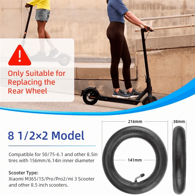 8.5Inch Inner Tube Rear Wheel Bent Valve Stem 50/75-6.1 Rear Tire 8 - VirtuousWares.Store