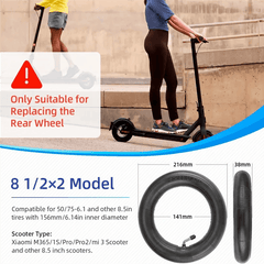 8.5Inch Inner Tube Rear Wheel Bent Valve Stem 50/75-6.1 Rear Tire 8 - VirtuousWares.Store